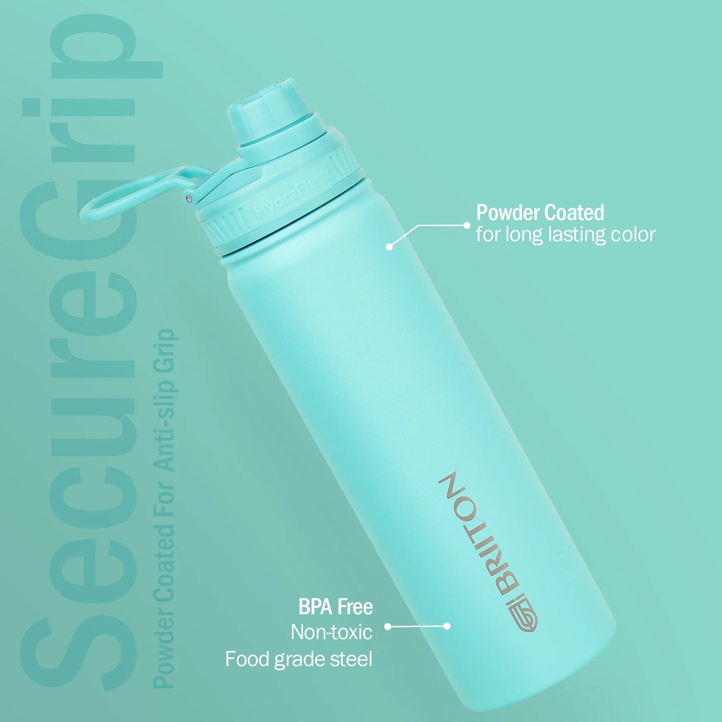 Briiton Aurum 750ml | Stainless Steel Water Bottle | Copper Vacuum Insulation | Suitable For All Ages