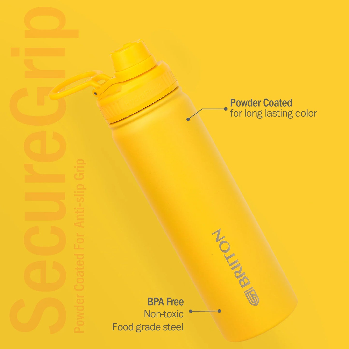 Briiton Aurum 750ml | Stainless Steel Water Bottle | Copper Vacuum Insulation | Suitable For All Ages